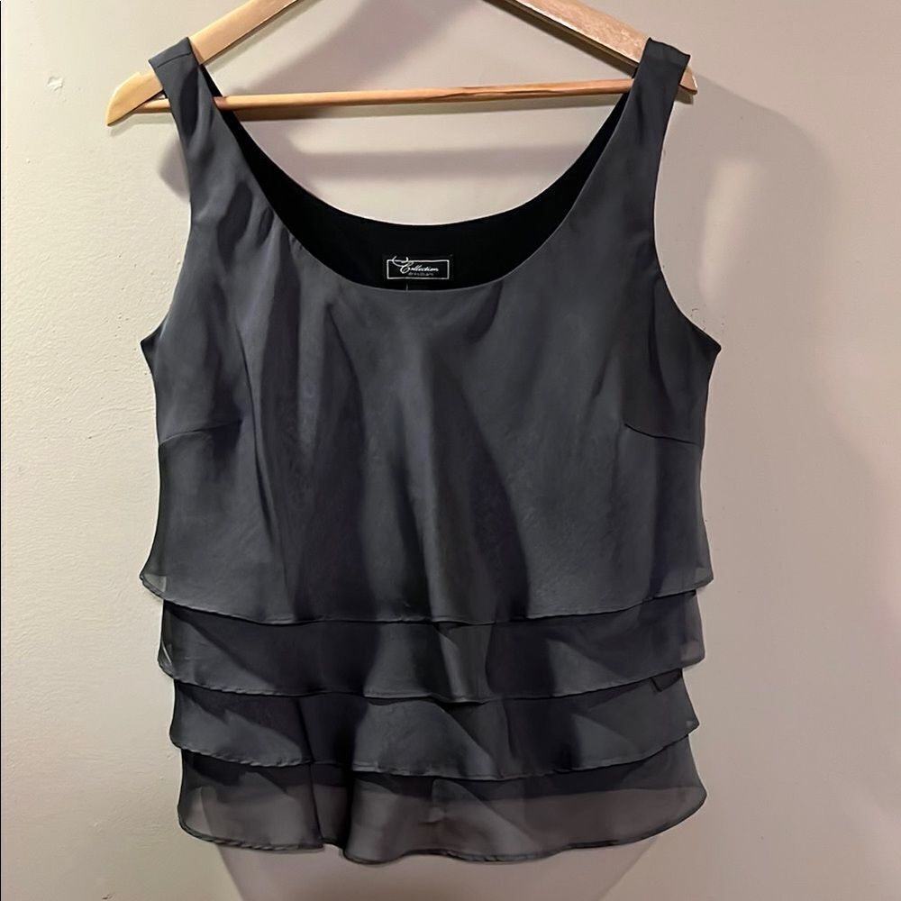 Dress Barn Black Layered Sleeveless Blouse